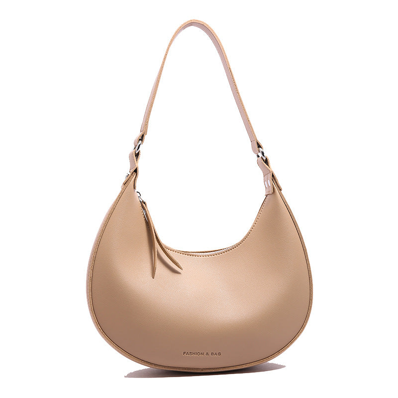 smooth crescent shoulder bag with adjustable strap – LUMINA