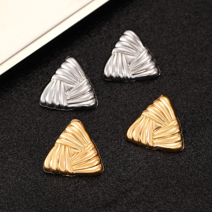 Boucles d'oreilles créoles à double couche texturée avec détail gravé – Akoma 