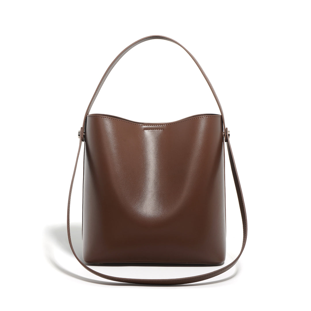 structured bucket bag with curved top edge – NOIW