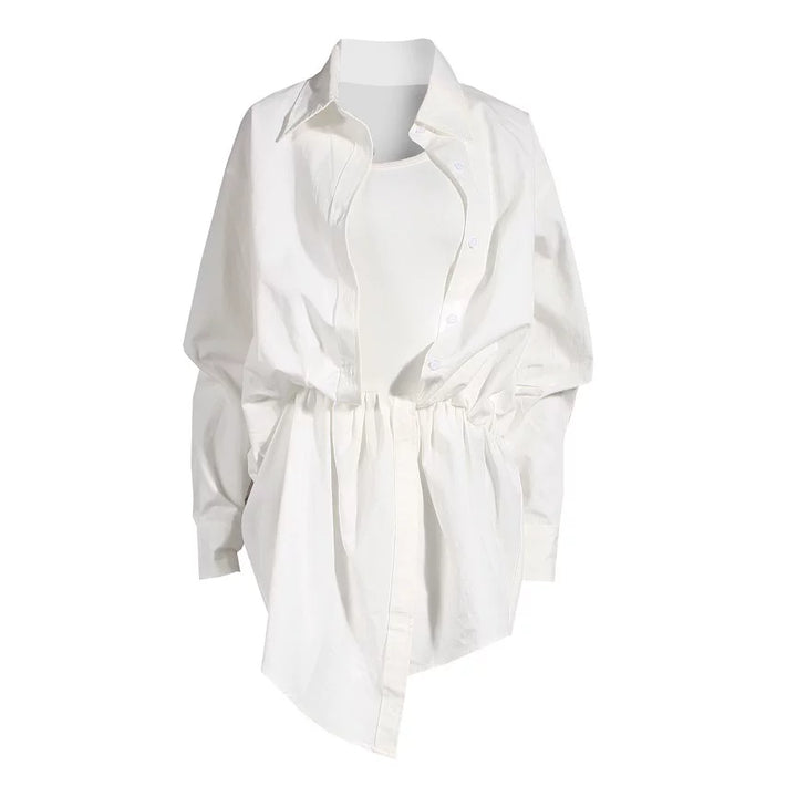 Layered Shirt-Waist Tank Top – Ivory