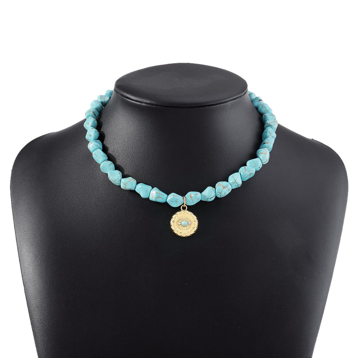 turquoise bead necklace set with symbolic pendants – AZURA