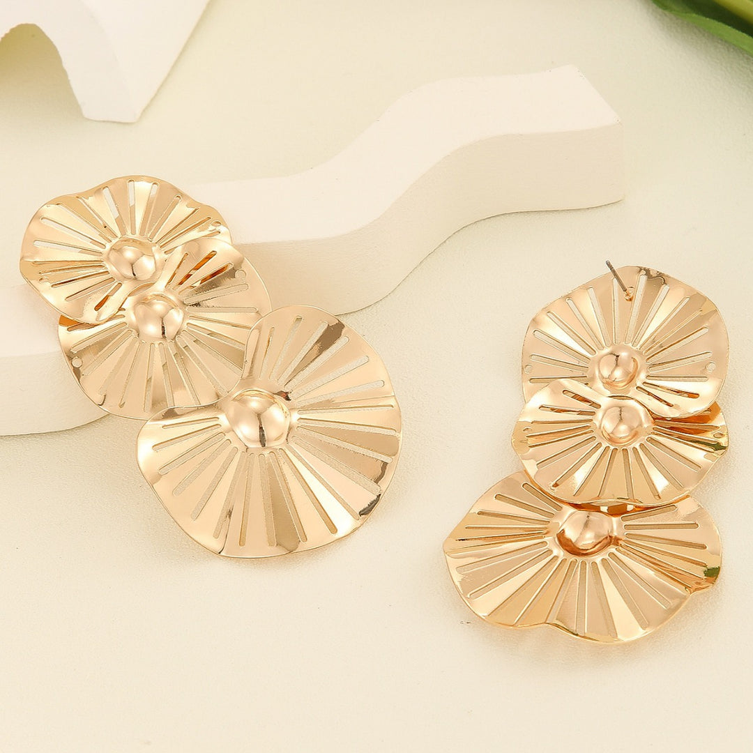 Boucles d'oreilles créoles à double couche texturée avec détail gravé – Akoma 