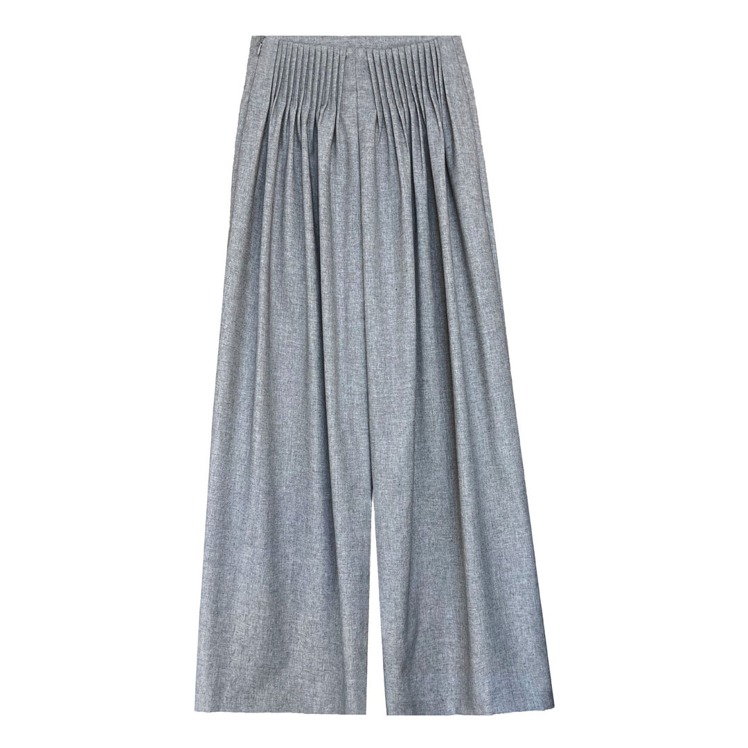 high-waist pleated wide-leg trousers – AURELIA