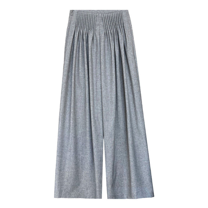high-waist pleated wide-leg trousers – AURELIA