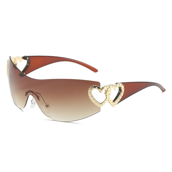 shield sunglasses with heart metal detail - VALENTINA