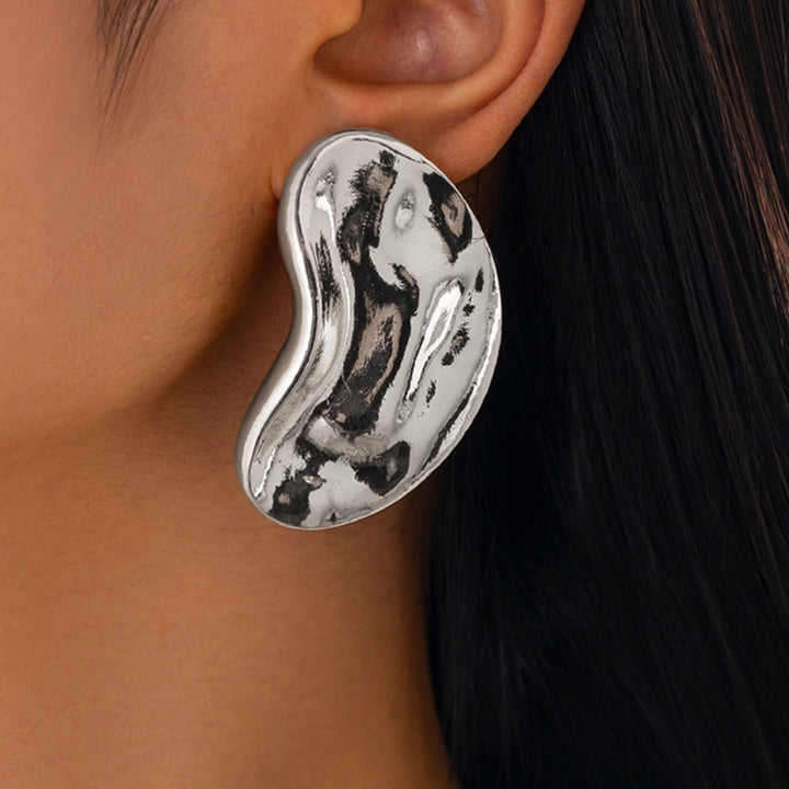 Boucles d'oreilles créoles à double couche texturée avec détail gravé – Akoma 