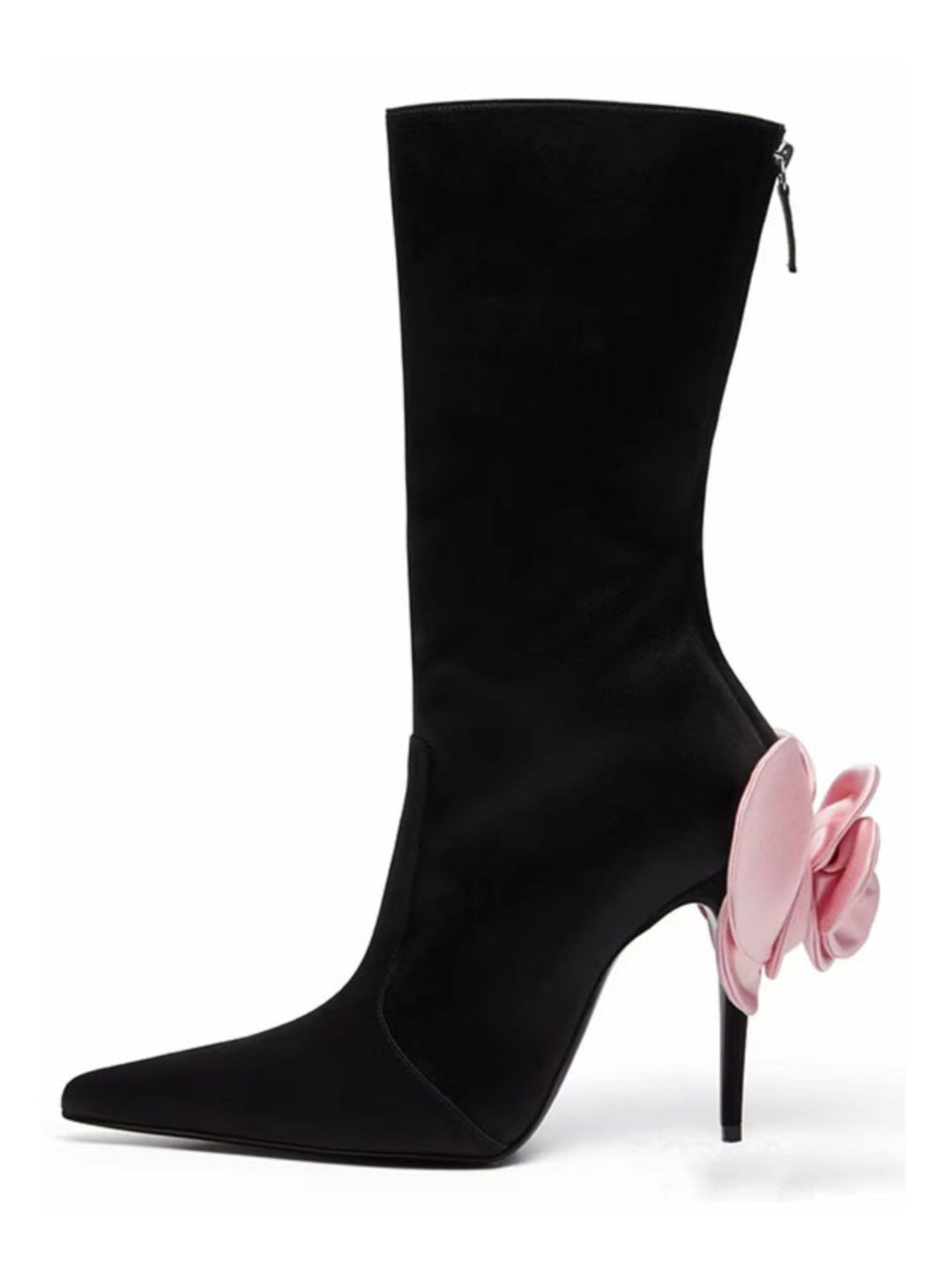 pointed-toe stiletto boots with floral back detail - Effie