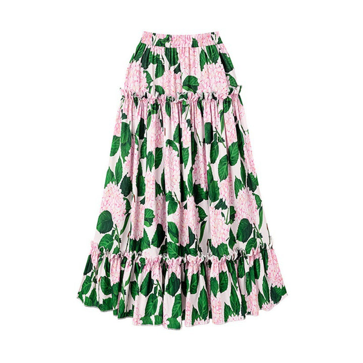 off-shoulder floral ruffle bikini set with maxi skirt – GARDEN