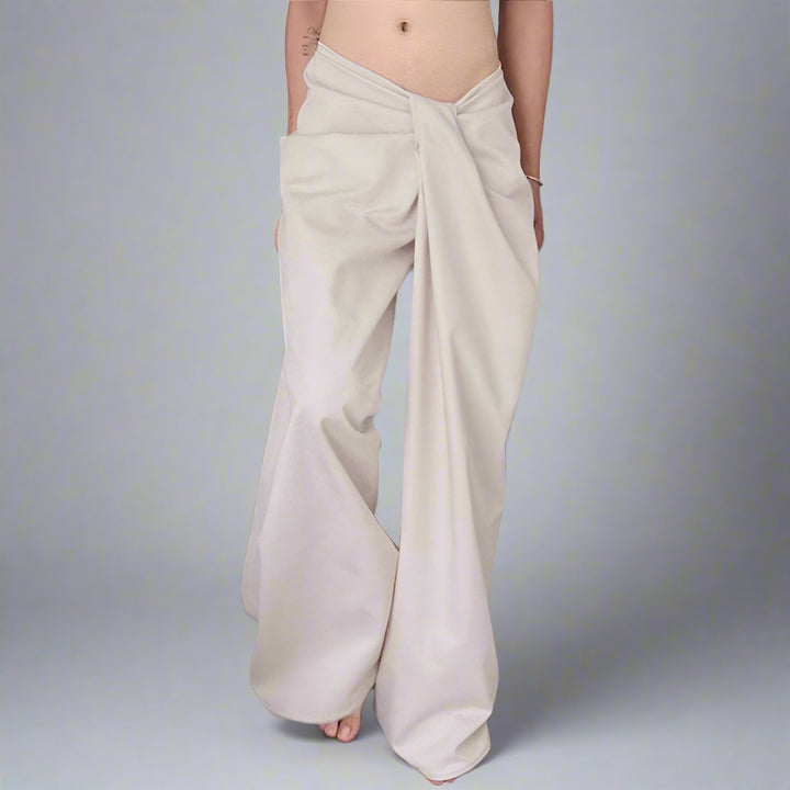 Wide-leg trousers with knot waist detailing - Aprino