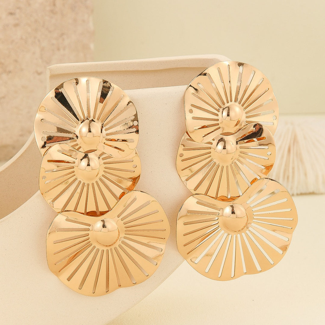 Boucles d'oreilles créoles à double couche texturée avec détail gravé – Akoma 