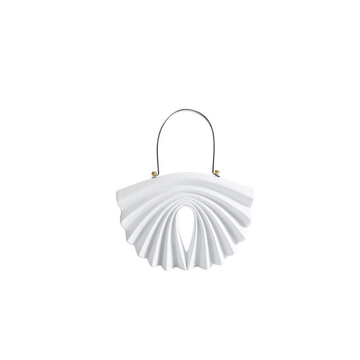 culpted accordion shell bag with metal top handle – LUCIDA