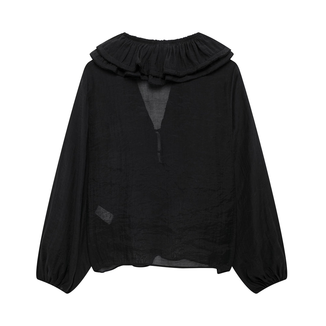 Blush Ruffle Tie-Neck Blouse - Romance