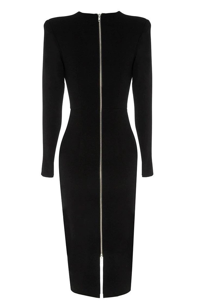 Asymmetric Zip Midi Dress – Voltage
