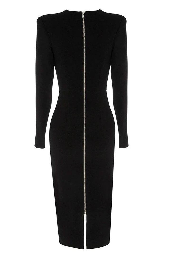 Asymmetric Zip Midi Dress – Voltage