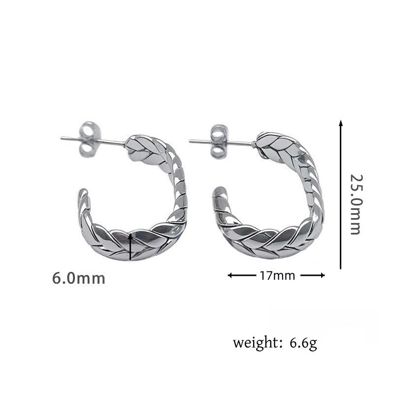 أقراط ذهبية مضفرة على شكل حلقة - سينيا