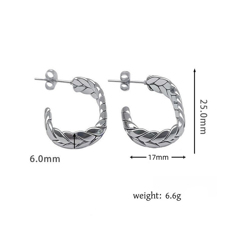 أقراط ذهبية مضفرة على شكل حلقة - سينيا
