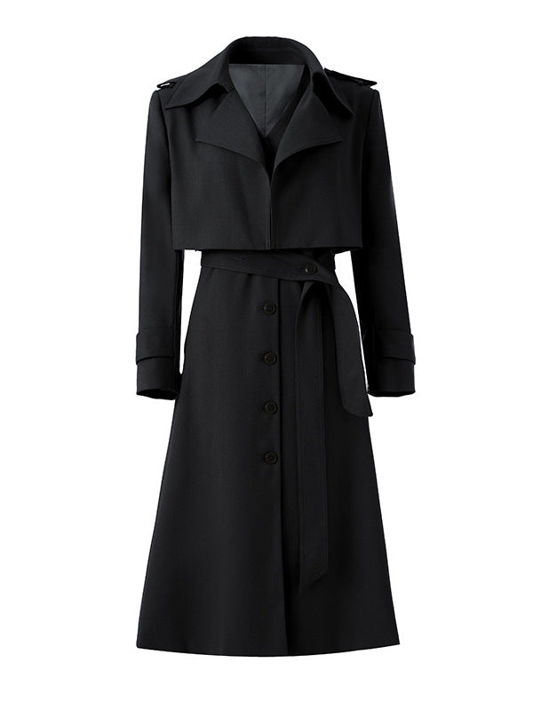 cropped-layer belted trench coat – OLIVEA