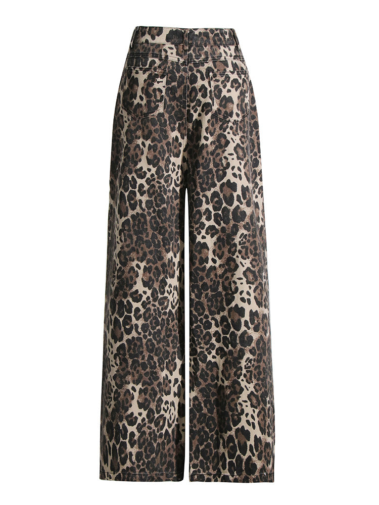 Distressed Leopard Wide-Leg Jeans – STREET