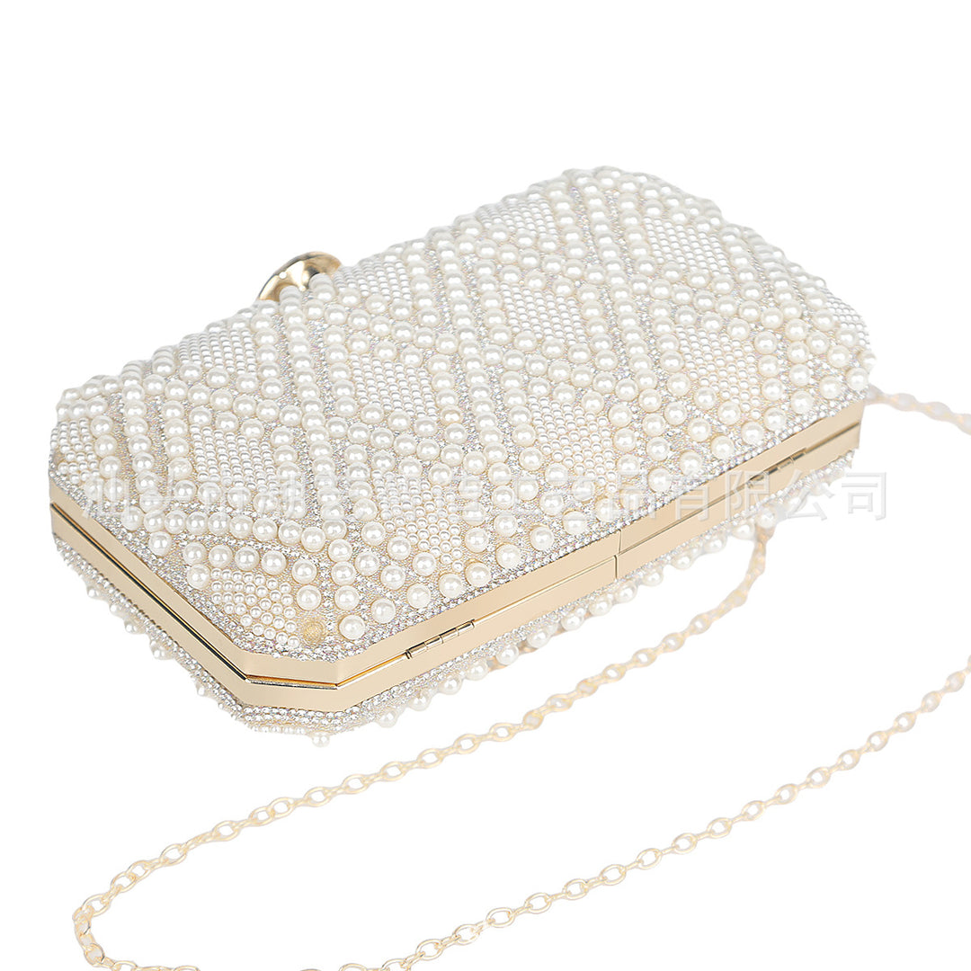 Pearl Embellished Clutch Bag - Luxe
