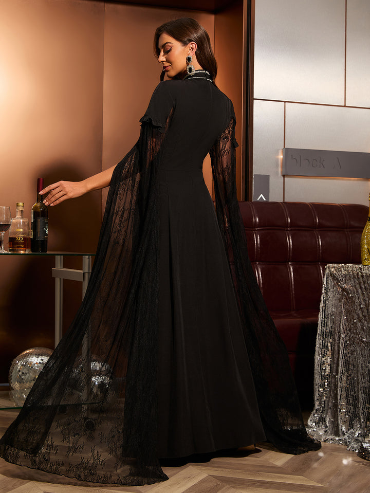 Haut à manches évasées plissées et ensemble jupe longue avec ceinture à la taille – Rosiny 