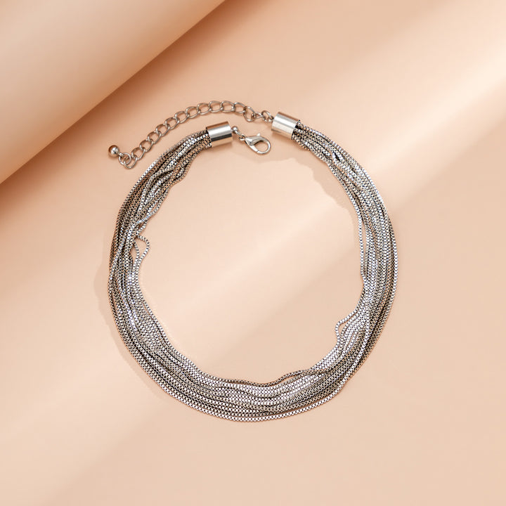 قلادة سلسلة متعددة الخيوط بطبقات منقوشة - نيملو