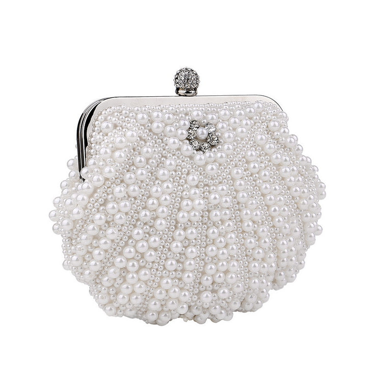 beaded pearl clutch with crystal clasp - RoviL