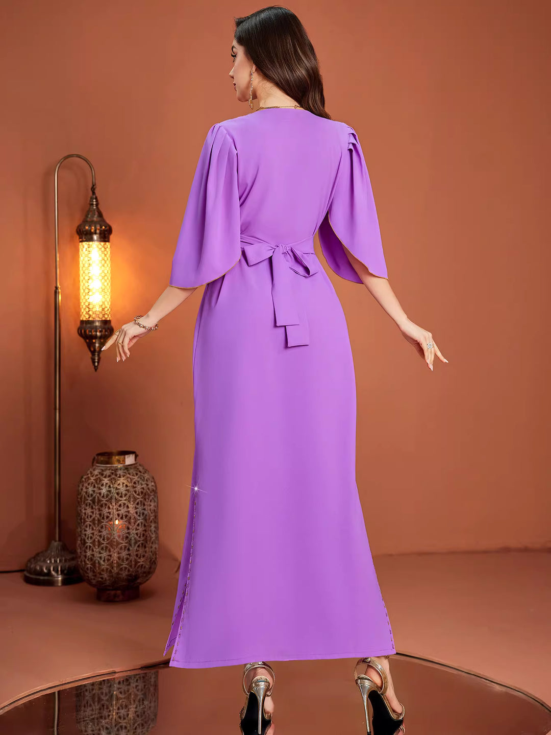 Long-Sleeve Minimalist Maxi Dress – AMARA