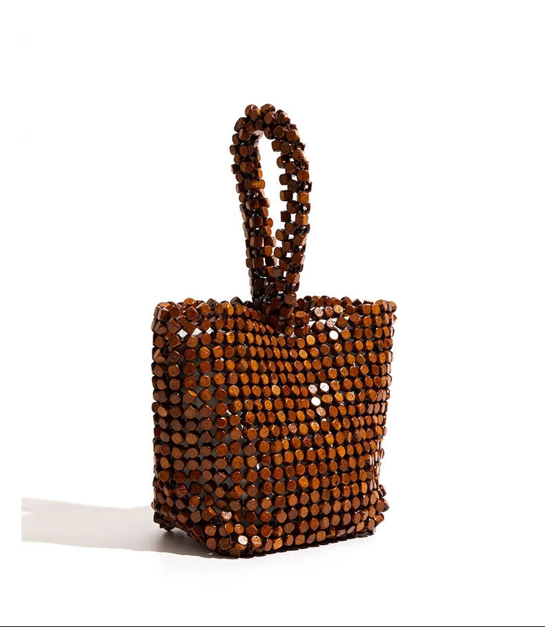 mini beaded tote bag with structured handle – COCO