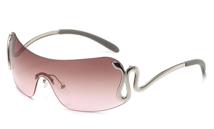 wraparound shield sunglasses with sculptural snake arms - SERPENZEX