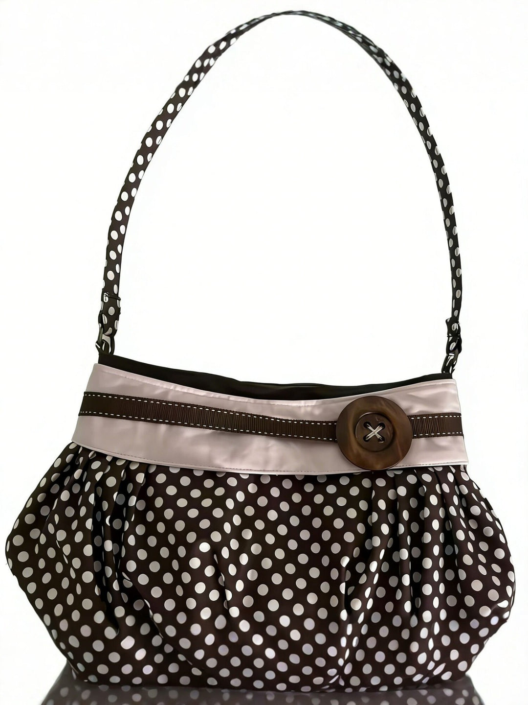 Polka Dot Slouch Shoulder Bag - Mocha