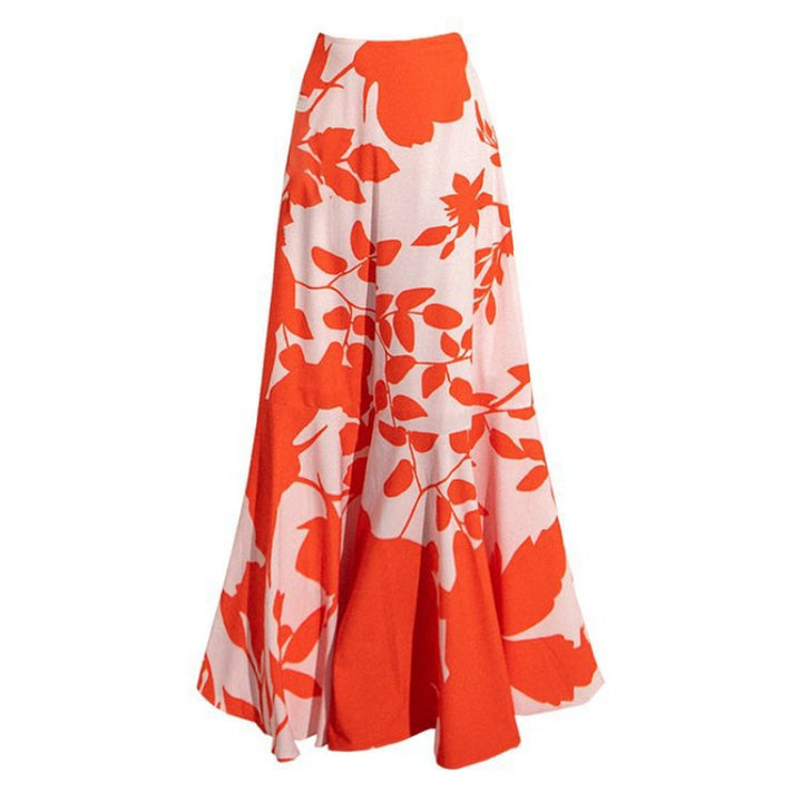 floral cut-out one-piece with maxi skirt – CORAL