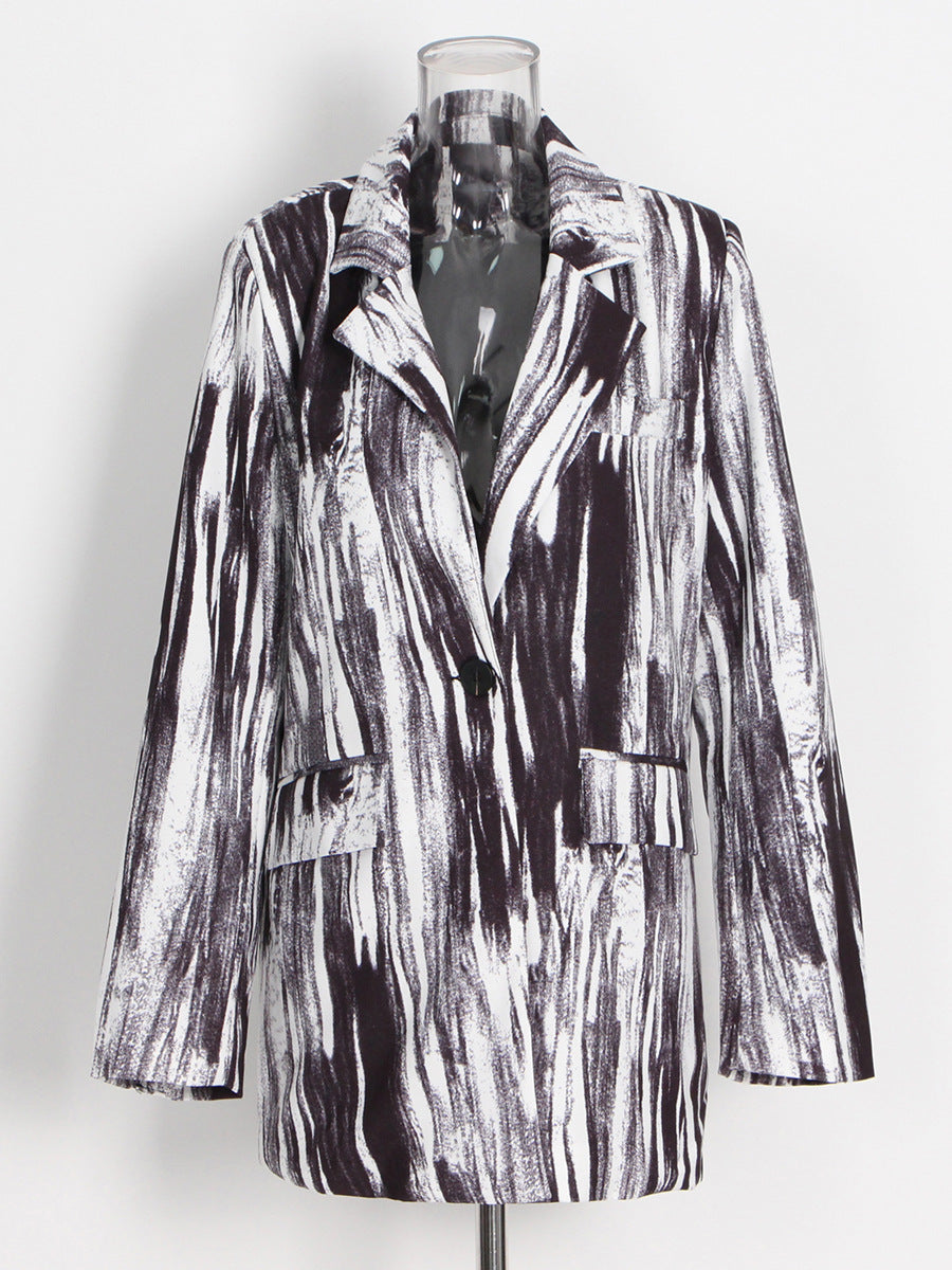 abstract print tailored blazer – MONO