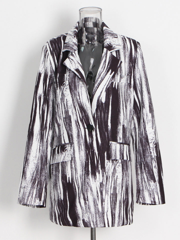 abstract print tailored blazer – MONO