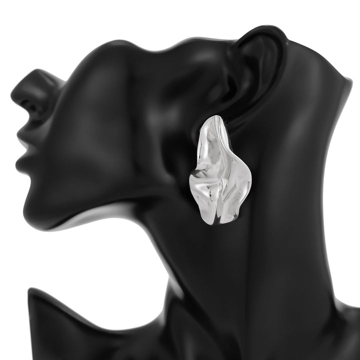 Boucles d'oreilles créoles à double couche texturée avec détail gravé – Akoma 