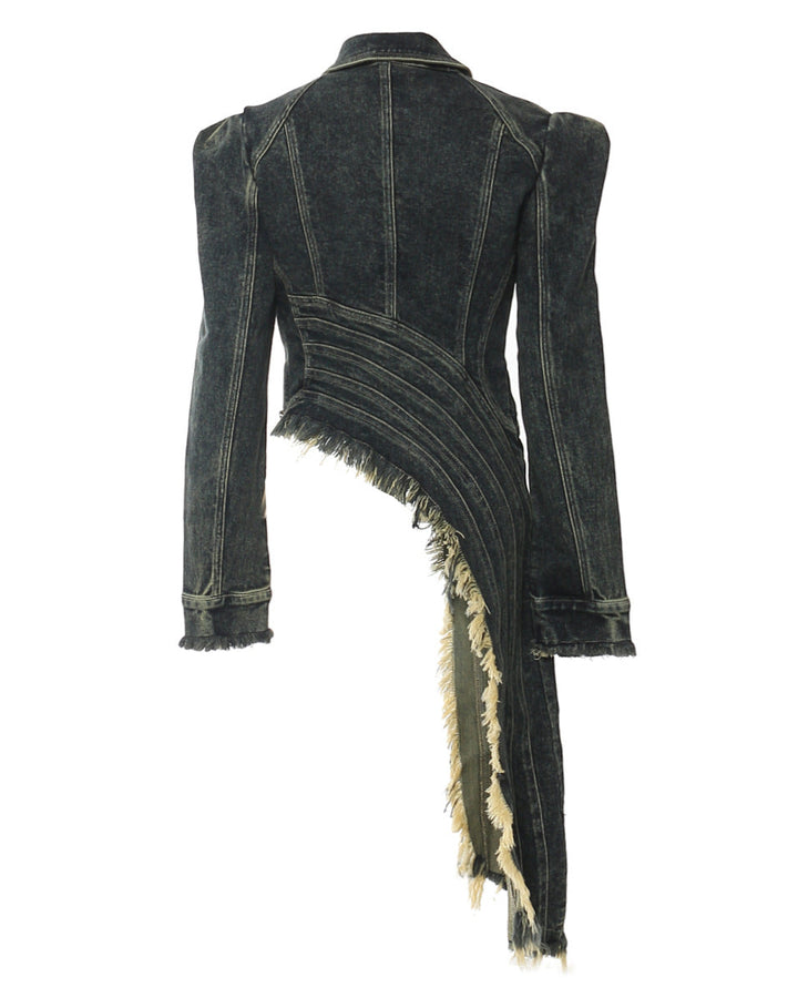 Suède cropped trenchcoat met riem en gelaagde mouwen - Linra 