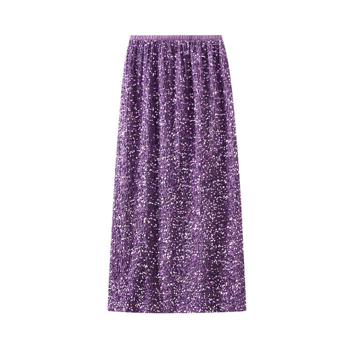 full sequin A-line midi skirt – LUNARG