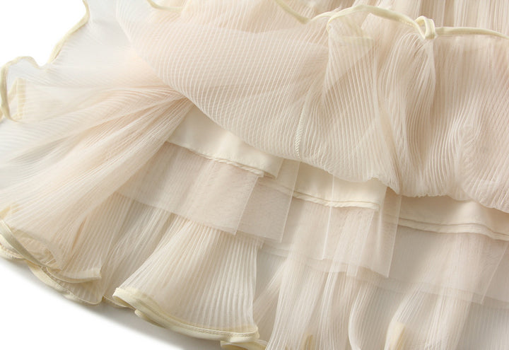 tiered pleated chiffon midi skirt – AUREN