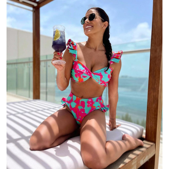 ruffle bikini set with tiered maxi skirt – TROPIC