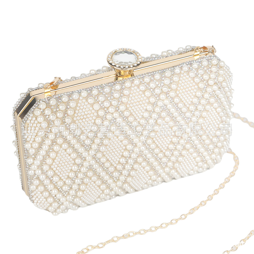 Pearl Embellished Clutch Bag - Luxe