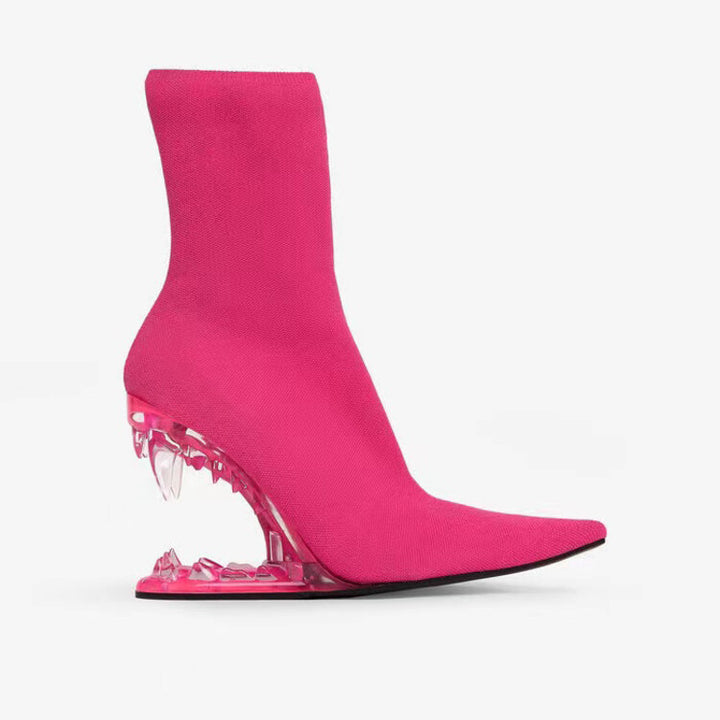 pointed-toe ankle boots with sculpted monster wedge - KOLEEN