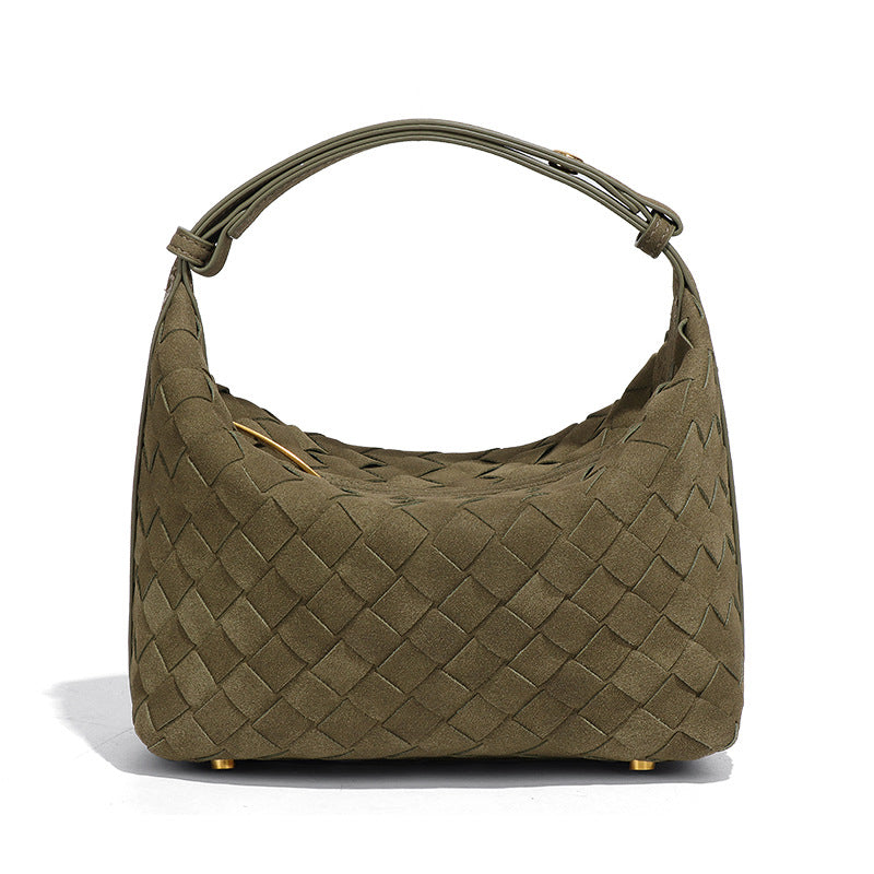 Chocolate Woven Hobo Shoulder Bag – MONETTA