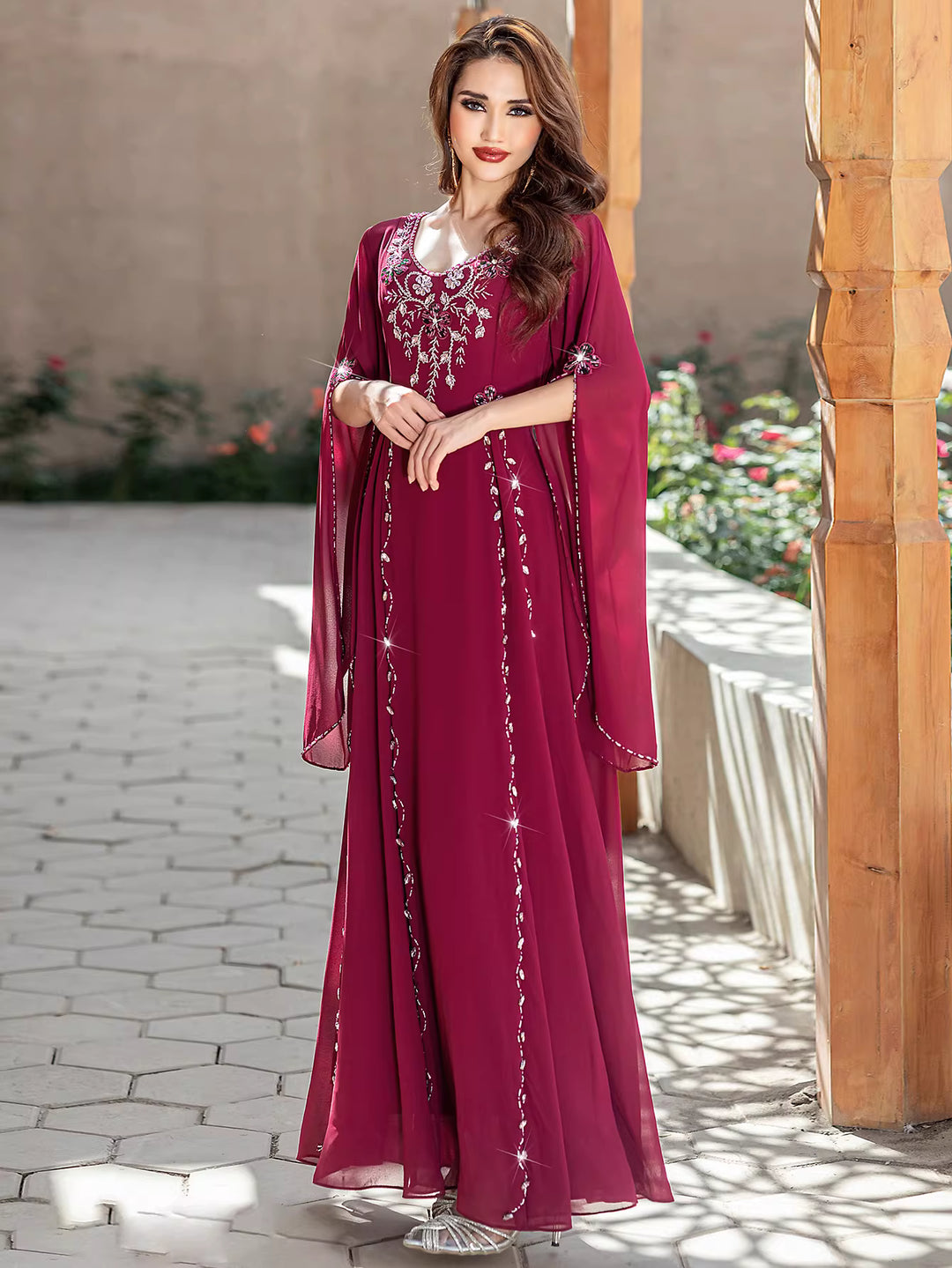 Long Sleeve Maxi Dress with Waist Detail – ELYRA