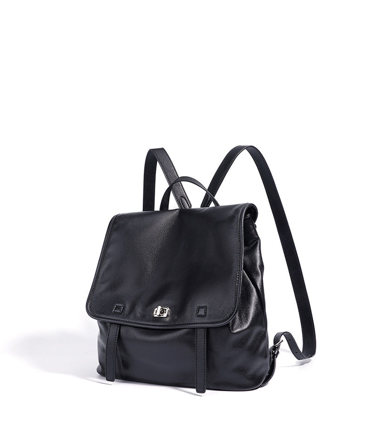classic leather backpack with flap closure – ARDENAV