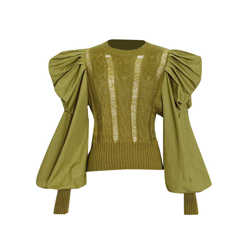 knit top with puff sleeves – OLIVIA