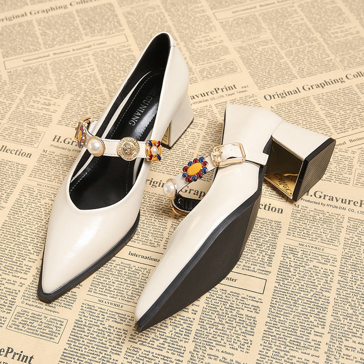 pointed-toe pumps with embellished strap – AURELIANDU