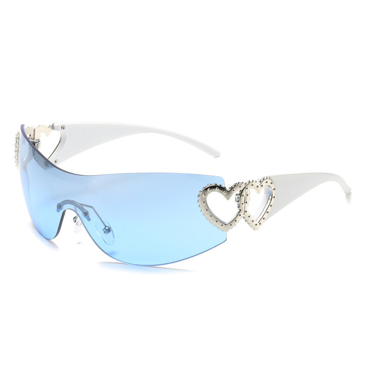 shield sunglasses with heart metal detail - VALENTINA