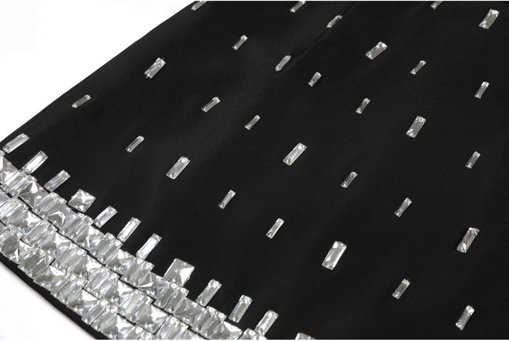 long-sleeve mini suit dress with crystal embellishments - ASTRIDIC