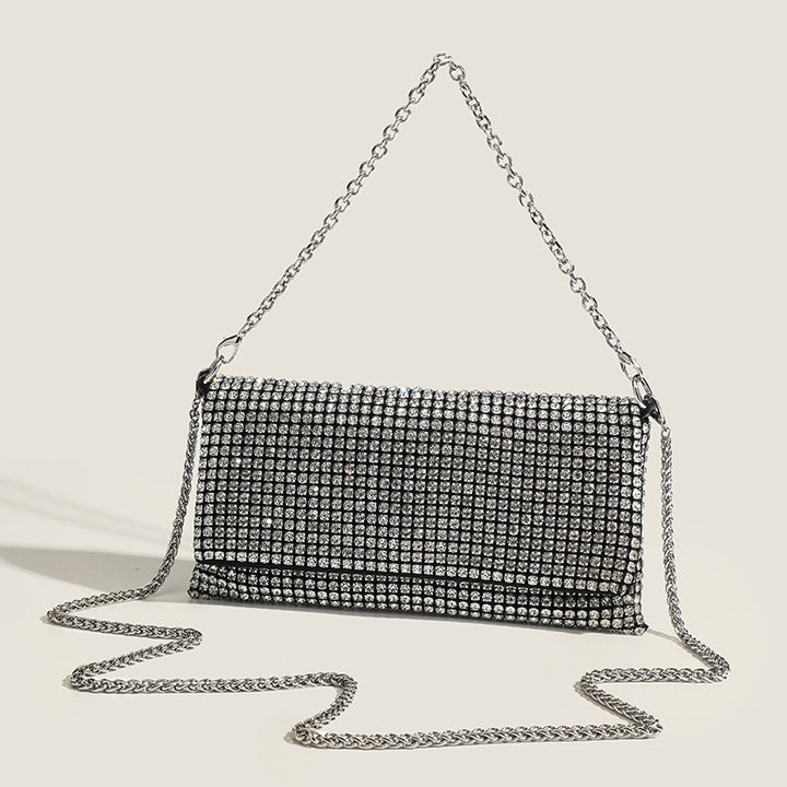 Crystal Mesh Chain Shoulder Bag - Glam
