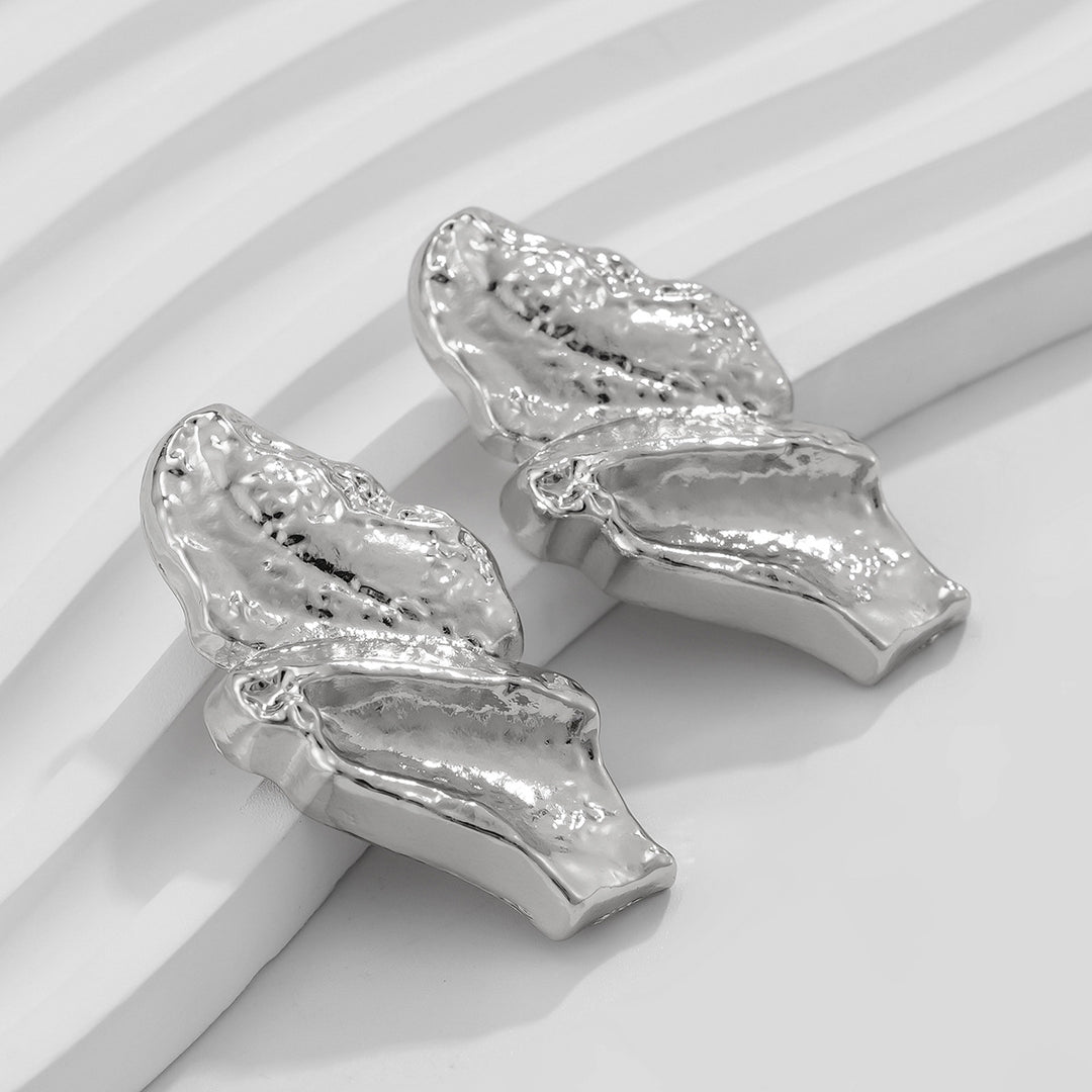 Boucles d'oreilles créoles à double couche texturée avec détail gravé – Akoma 