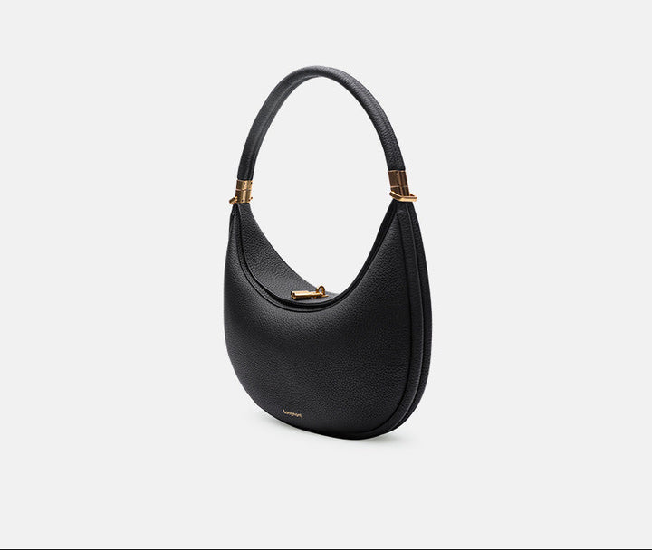 Sage Crescent Leather Shoulder Bag – LUCENZA